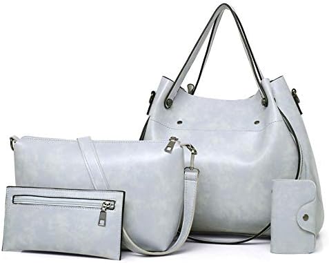 Bolso de mano de cuero a la moda bolso de hombro con asa superior juego de 4 piezas