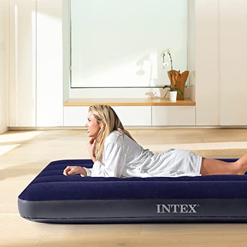 Intex Colchón hinchable Dura-Beam, Cama de aire inflable para camping Color Azul, acampada - Imagen 7