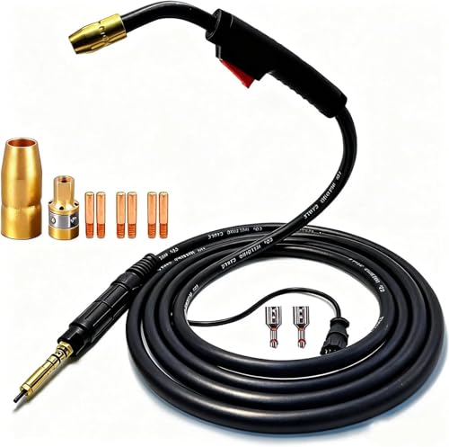 Image of Heavy Duty 15ft MIG Welding Gun H100S4-10 H10 245926,Replacement Hobart Handler 190, Handler 210, Handler 210MVP Guns ADD Tips Kit