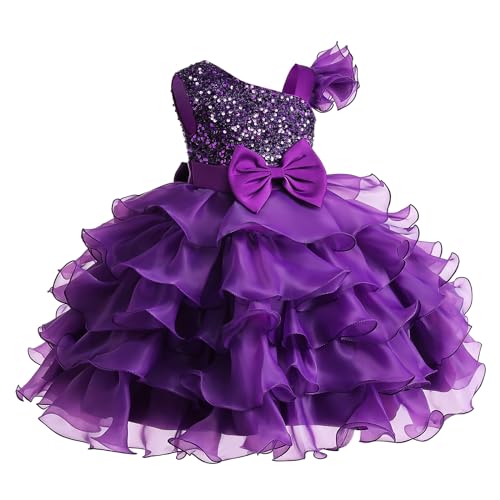 Miipat Girls Pageant Party Dress Ruffle Flower Kids Wedding Ball Gown Sequin Formal Princess Dress thumb #1