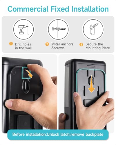 Image of AIKE Wall Mount Foaming Soap Dispenser for Bathrooms,40 oz AK1007F,Black | Screw Wall Mount Install Design for Space-Saving,Transparent Pot with Key and Large Capacity for Commercial Bathroom,AK1007F