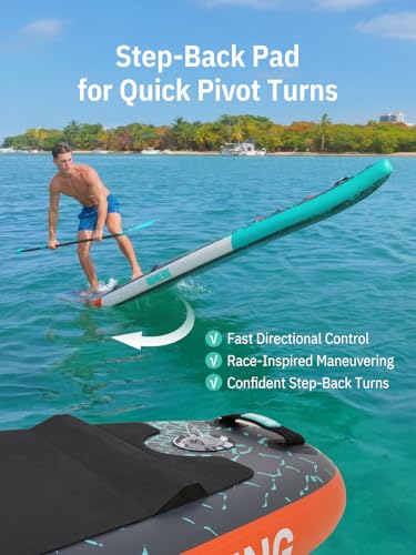 Image of Niphean 12'6 inch Paddle Board, 550LB Capacity Touring Inflatable Paddle Board with Complete SUP Accessories& Kick Pad, Stable Stand up Paddle Board for Adults & Youth Racing Surfing (Beginner Friendly)