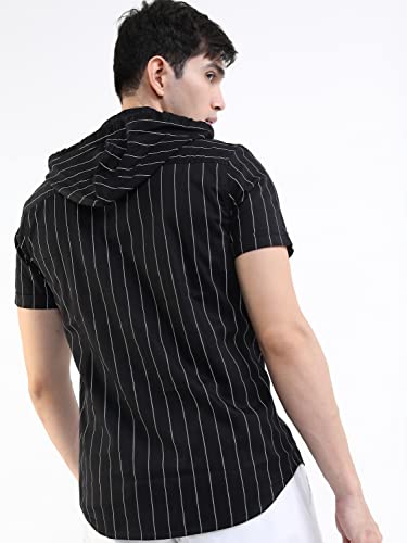 Image of Ketch Men Cotton Slim Fit Striped Half Sleeve Shirt