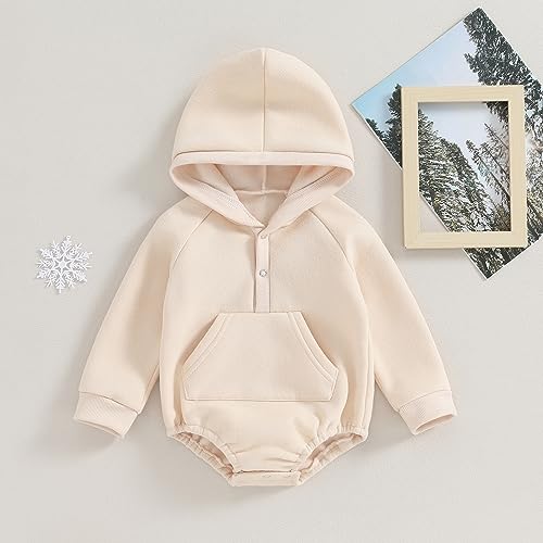 FYBITBO Infant Baby Boys Girls Clothes Fall Winter Hoodie Romper Long Sleeve Sweatshirt Onesie Warm Outfit Cute Clothing2