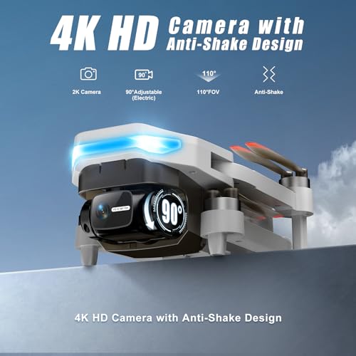 Drones with Camera for Adults 4K, GPS Auto Return, Waypoint Flight, Orbit Fly, GPS Follow, Gesture Control, Foldable Drone with Brushless Motor, 249g Light, 48 Mins Flight Time with 2 Batteries - Image 4