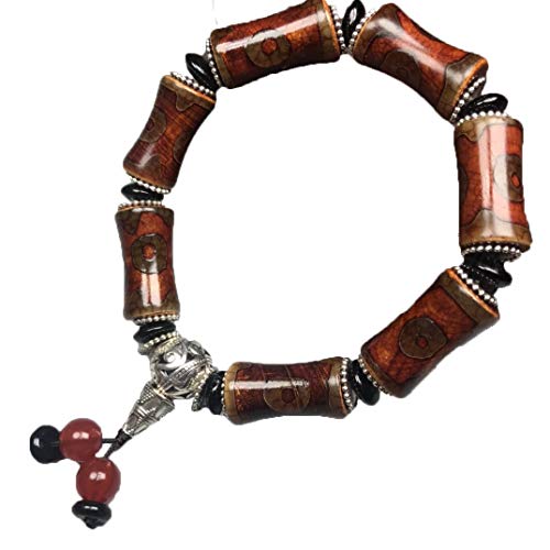Bracelet Obsidienne Noire Feng Shui et Agate Dzi - Cadeau Spirituel Idéal