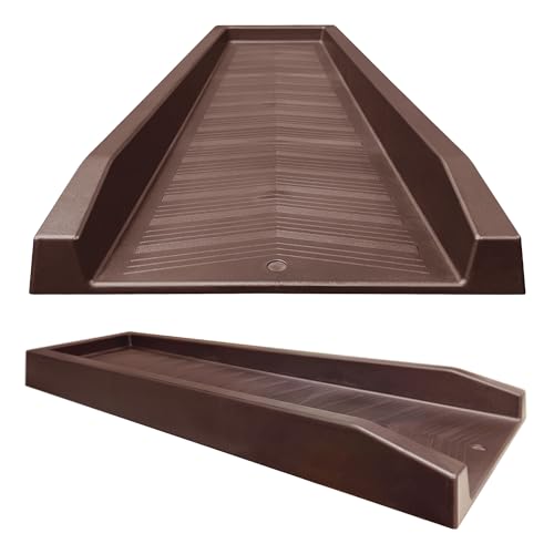 Master Mark Splash Block, Decorative Gutter Downspout Extensions, Splashguard, Foundation Water Diverter, Rain Gutter Guard, Plastic 24” Brown (1 Pack)
