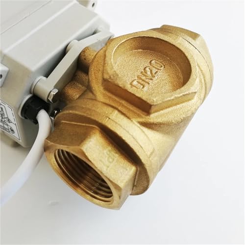 Válvula de bola eléctrica de 1/4" en latón de 3 vías con puerto T de CA/DC9V-24V 5