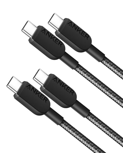 Anker USB C to USB C Cable, Type C Fast Charging Cord (3FT,2 Pack) for iPhone 16 Pro/ 16 Pro Max, iPhone 15 Series, iPad, MacBook Pro/Air, Samsung, Huawei, Xiaomi, Vivo, Oppo(USB 2.0, Black)
