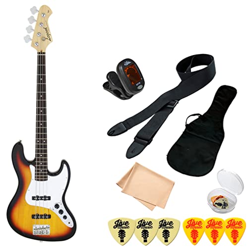 レジェンド ジャズベースタイプ 定番のサンバースト 初心者向け Legend LEGEND LJB-Z/LH TT 3 Tone Sunburst ベース 初心者12点セット