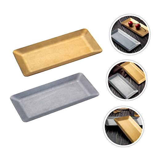 Zerodeko 2pcs Plato Retro Rectangular miniatura 4