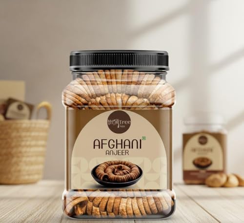 TREE NUTS Afghani Anjeer 1KG | Dried Figs | Naturally Sweet & Soft | No Added Sugar | Source of Fibre | Dry Fruit Snack | Jar Pack (500GM of 2 PACK)