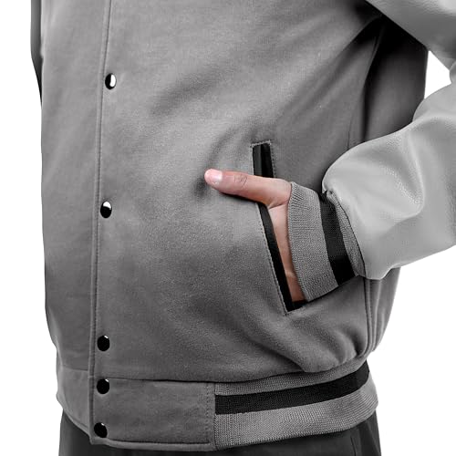Image of Baseball Wool Letterman Varsity Faux Leather Sleeve For Men | Wool Varsity Bomber Jacket