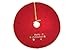 Gold Edged Merry Christmas Embroidered Tree Skirt by Clever Creations | Festive Red and White Design | Traditional Holiday Theme | Tie Closure | Helps Contain Needle and Sap Mess | 32” Diameter