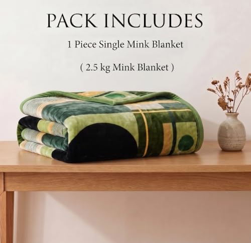 Image of BSB HOME 280 GSM Micromink Blanket, 2.5 Kg Premium Soft Warm Cozy Blanket, Plush Floral Printed Winter Blanket for Single Bed, Ultra Soft Comfortable Bedding,60 x 88 Inches(152 x 220 cm) (Jade Green)