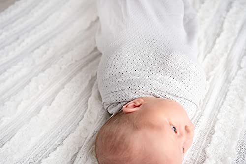Image of Woombie AirWrap Organic Swaddle - Old Fashioned Receiving Blankets for Babies - Lightweight, Vented Design, Cool Gray, 44 x 44 inches