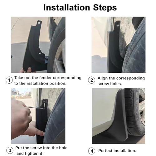 ERMWALR for VW T-ROC 2023-2024 Mud Flaps - Set of 4 No Drilling Required Car Fenders Flexible PP Mud Flap Splash Guard (Vlw TRC 23-24) - Image 2