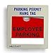 Employee Parking Permit Pass Stock Hang Tags for Office Building, Corporations, Businesses, Employers, by Milcoast, 10 Pack (Red)