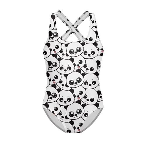 Ocwfudsx One-Piece Bathing Suits for Girls with Panda Print, Lightweight, Breathable, Stretch for Swimming, Beach Fun