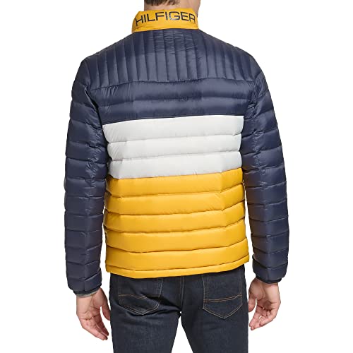 Image of Tommy Hilfiger Mens Embroidered Logo Puffer Jacket