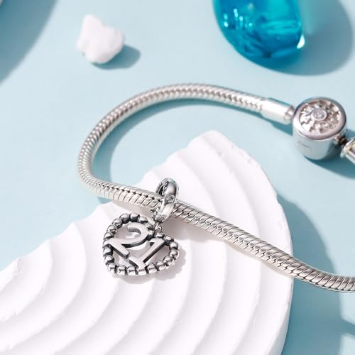 Image of 925 Sterling Silver Number Charm fits Pandora, Gift for Women