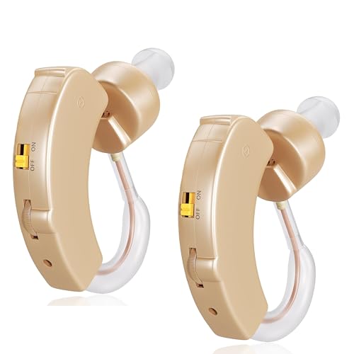 Hearing Amplifier Pair - Personal Sound Amplification for Behind the Ear a Discreet Device that Helps Hear Clearly w/Advanced Digital Noise Cancelling Feature