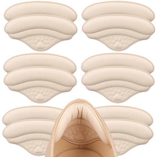 Image of 6 Pairs 4D Heel Pads for Shoes Too Big for Women Men, Heel Grips Cushions for Pain Relief, Inserts Prevent Loose Shoes Slip Blisters Scar, Heel Protectors for Friction (6, Beige, Leather)