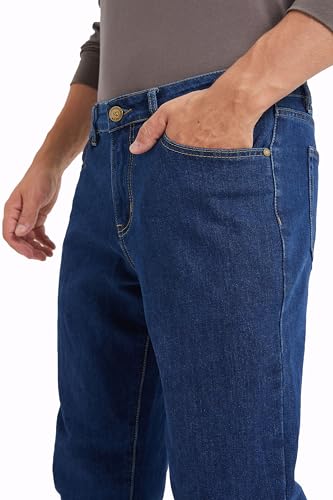 Pearl snap Men's Cowboy Jean Regular Straight Leg for Men 5-Pocket Free Stretch Jeans 5