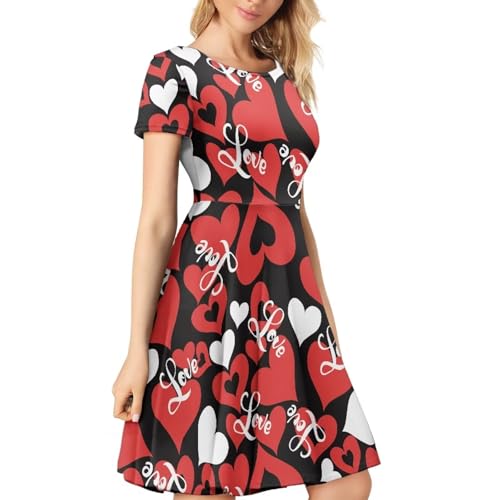 Image of Biyejit Women's Summer Casual Short Sleeve T-Shirt Swing Dress Crew Neck Plus Size S-4XL
