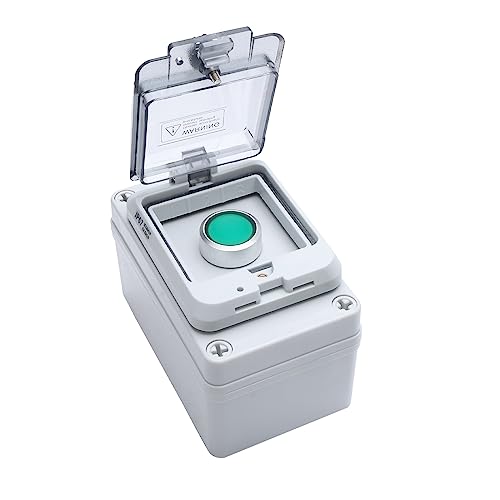 Bouton commutateur étanche IP67 APIELE interrupteur instantané vert pour commande extérieure