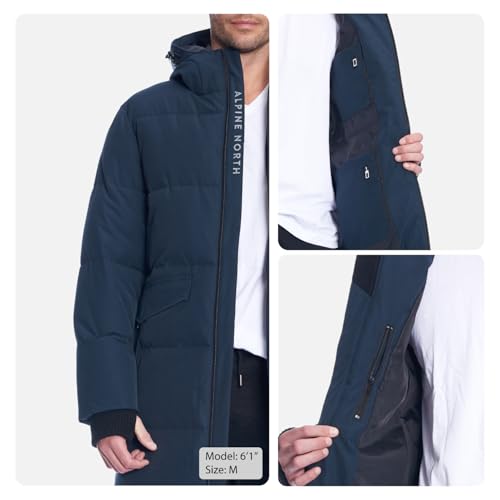 Image of ALPINE NORTH Jasper Men's Vegan Down Winter Coat - Warm Insulated Puffer Coat with Hood For Men