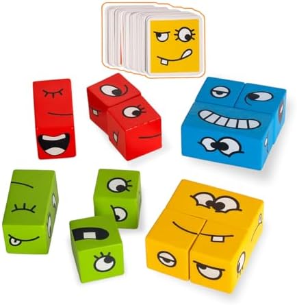 Cubo das Emoções, Jogo Educativo de Expressões Faciais, Blocos Co...