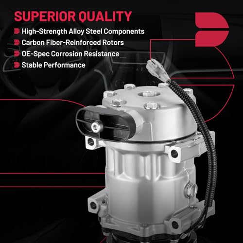 BDFHYK 68550 Air Conditioning A/C Compressor with Clutch Compatible with Dodge Dakota L4 2.5L 1996-2002, Compatible with Jeep Cherokee 1997-2001, TJ 1997-1999, Wrangler 1997-1999, 2.5L 4.0L