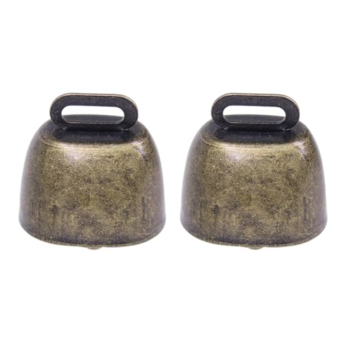Generic 2 Pcs Bronze Metal Cowbells for Sports Wedding DIY Decor