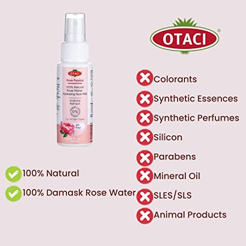 Otaci Rose Passion 100% Natural Rose Water Hydrating Face Mist, Spray Rosewater Face Mist Facial Hydrating Natural Skin #TOP1