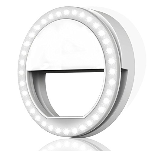 Selfie Ring Light, MITUTEN 36 LED 3-Level Brightness Dimmable Clip on Camera Light for iPhone 8/8Plus/7/7Plus/6/6Plus/6s/6s Plus 5/SE Galaxy S8/S8 Plus/S7/S6 Edge Photography Video and Most Phones