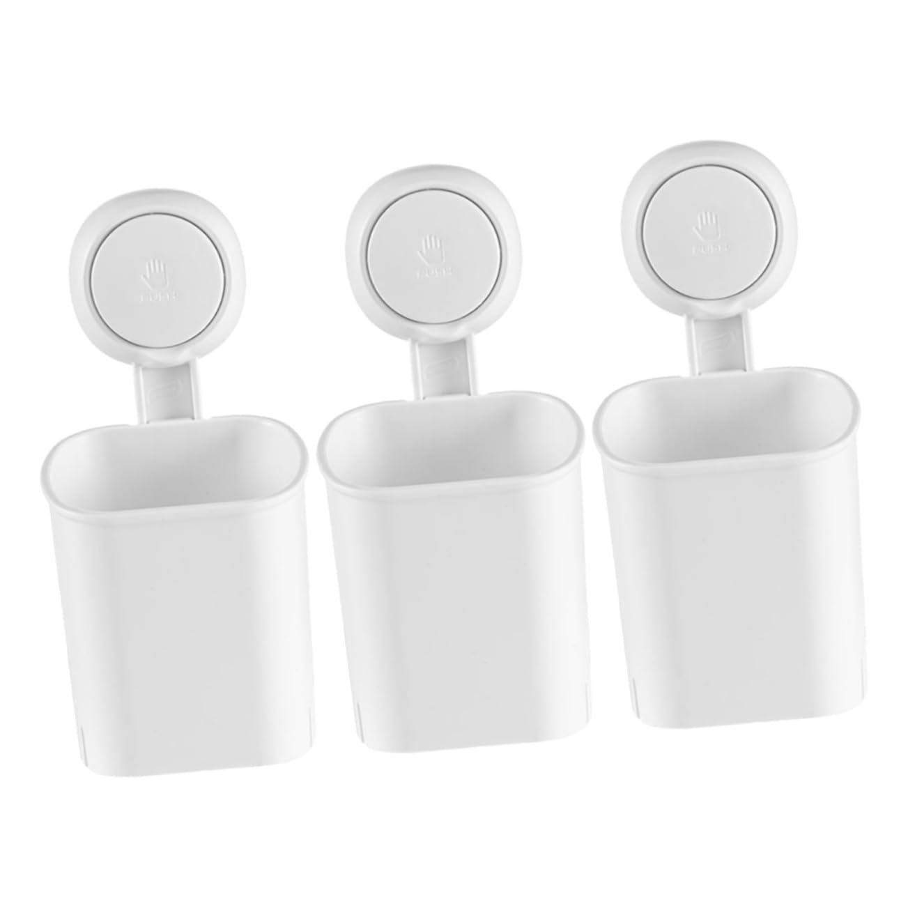 HEALLILY 3 Pezzi Portaspazzolino da con Ventosa per Bagno Organizer per Spazzolini e Design con per Dentifricio e Scarico Adatto Superfici Lisce e Non Porose Materiale Resistente e