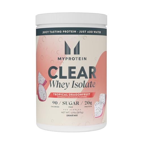 Image of Myprotein Clear Whey Isolate Protein Powder, 35 Servings (1.9lbs) Tropical Dragonfruit, 20g Protein per Serving, Naturally Flavored Drink Mix, Daily Protein Intake for Superior Performance