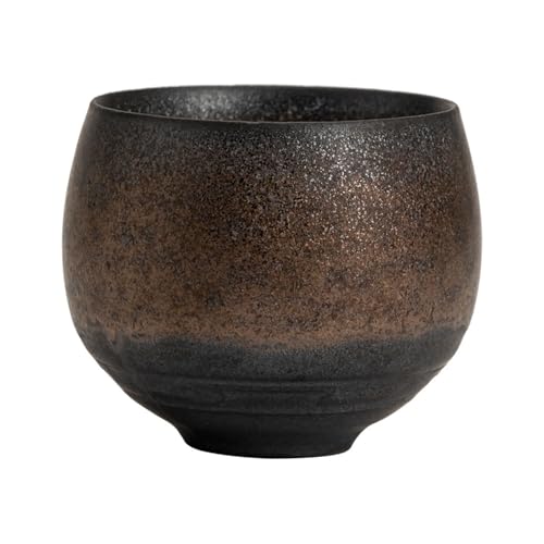 Hiborth Japanese Tea Cups, Handmade Stone Pottery Tea Cup Wabi Aesthetics Ceramic Matcha Mug Yunomi for Coffee and Tea C 1 Pc