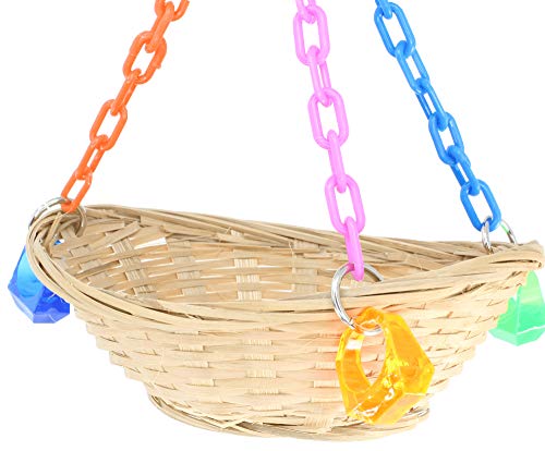 1914 Basket Swing Bonka Bird Toys Bamboo Colorful Chew Swing Hanging Parrot Quaker Parrotlet Budgie #TOP2