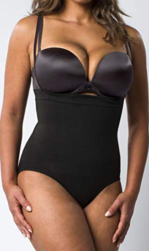 Angel Care Compression High Waist Brief with Hook and Eye Closure (Black) Medium
