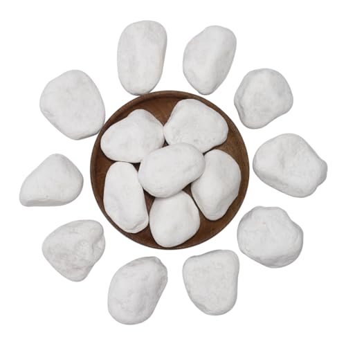 Image of White Natural River Rocks, 2-3.5 Inch Decorative Stones for Plants, Garden, and Landscaping - 40LB, Ideal for Fish Tanks, Vases, Crafting, Home Decor, and Outdoor Landscaping
