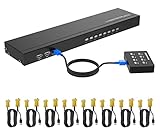 vga umschalter manuell Paket enthält 1*VGA KVM Switch, 4 Stück 1.5m & 4 Stück 1.8m KVM Kabel, 2* Rackmount-Ohren und 1*Desktop Selector.