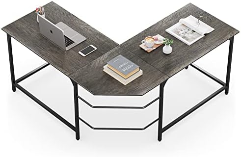 Elephance 59" Large L Shaped Desk Corner Computer Desk Gaming Table Workstation for Home Office