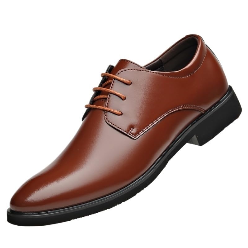 Men's Formal Shoes Dress Oxford Leather Classic Business Party Wedding Anti-Slip Non Slip Rubber Sole Block Heel Low Top Casual Brogue Lace-up Office