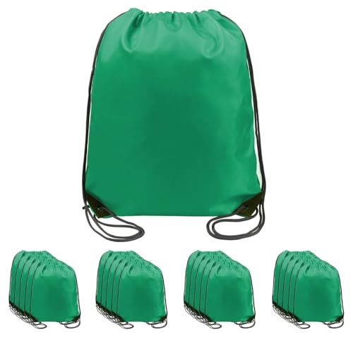 BeeGreen Christmas Green 20 pieces Drawstring Backpack Bags Cinch Bags Bulk Gift Wrap Bags Machine Washable Lightweight Sackpack Outdoor Sport Bags for Women Men