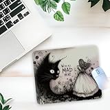 1 Pcs Gothic Black Cat Non-Slip Rubber Mouse Pad for Home Office Desk Workspace Laptop Wireless Mice Desktop Gifts for Leader Boss Women Girls
