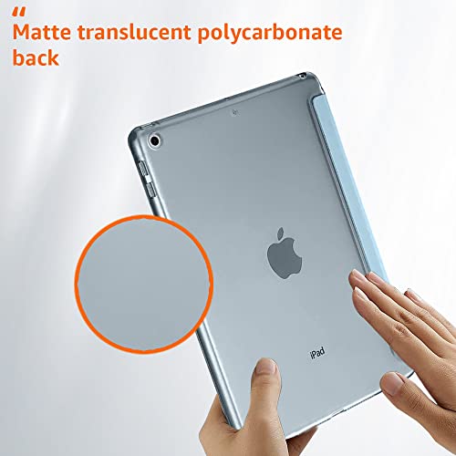 Image of amazon basics Smart Trifold Hard Matte Back Flip Stand Case Cover for Apple iPad 10.2 Cover iPad 9th Generation Cover 2021 8th Gen 2020 7th Gen 2019 Generation Case [Auto Sleep /Wake Case] - Sky Blue
