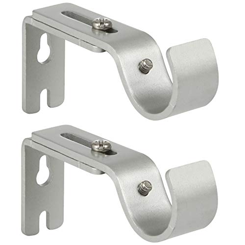 Anndason Heavy Duty Adjustable Curtain Rod Brackets Rod Holders for 1 Inch Rod, Silver Color, (Set...