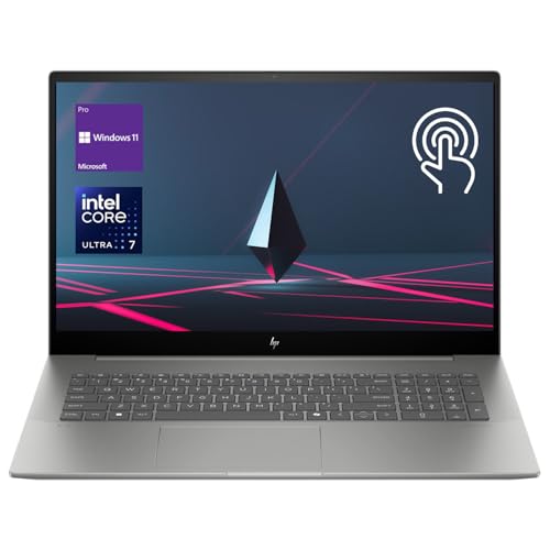 HP Envy Daily Business Laptop, 17.3″ FHD Touchscreen, Intel Core Ultra 7 155H, 64GB DDR5 RAM, 4TB SSD, Numeric Keypad, HDMI, Webcam, Backlit Keyboard, Wi-Fi 7, Windows 11 Pro, Grey